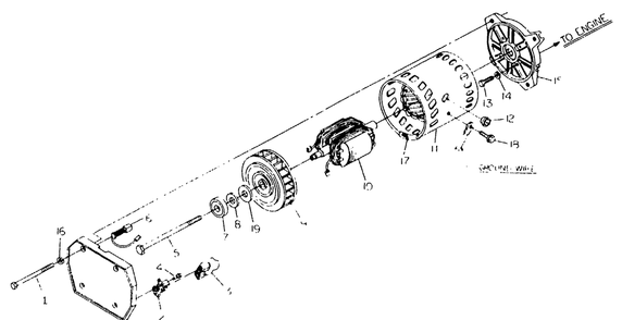 Generator No. 68372 Diagram and Parts List for 8752-2-G4050  Briggs and Stratton Generator